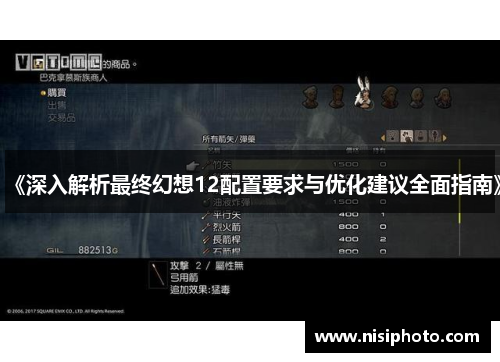 《深入解析最终幻想12配置要求与优化建议全面指南》